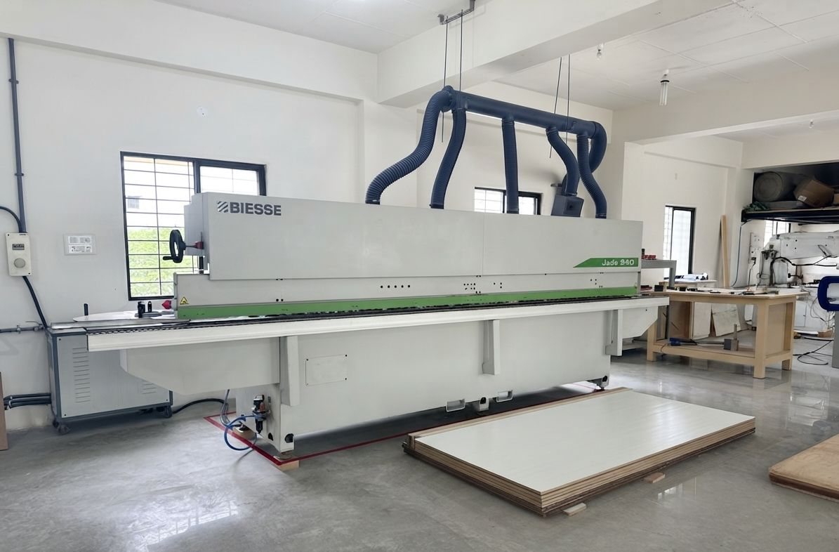 The edge banding machine that seals the edges of each board